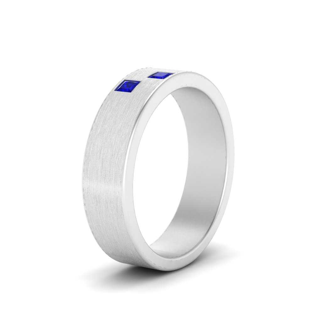 Princess Cut Brush Finish Band Fascinating Diamonds