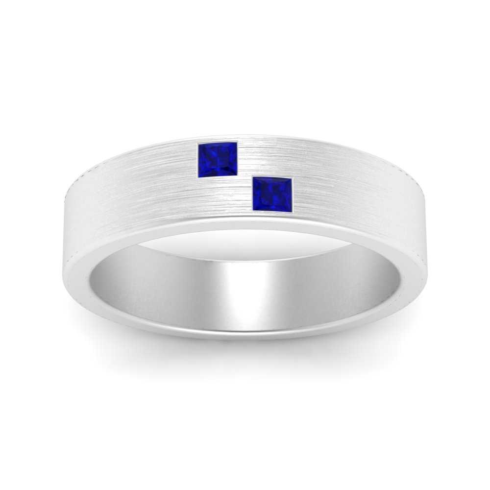 Princess Cut Brush Finish Band Fascinating Diamonds