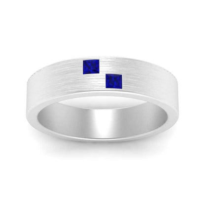 Princess Cut Brush Finish Band Fascinating Diamonds