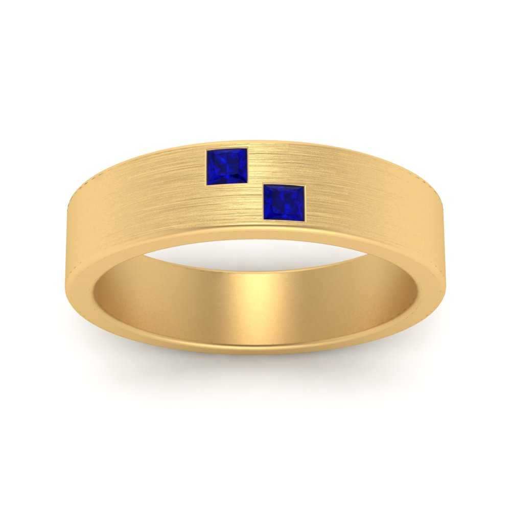 Princess Cut Brush Finish Band Fascinating Diamonds