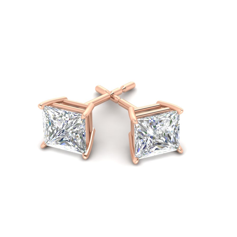 Princess Cut Diamond Stud Earring Fascinating Diamonds