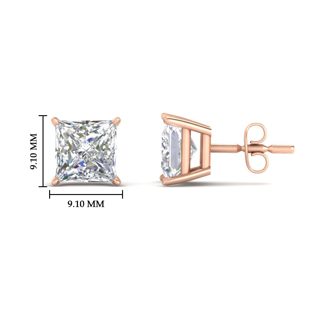 Princess Cut Diamond Stud Earring Fascinating Diamonds