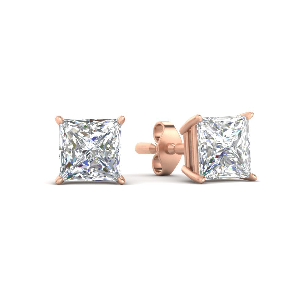 Princess Cut Diamond Stud Earring Fascinating Diamonds