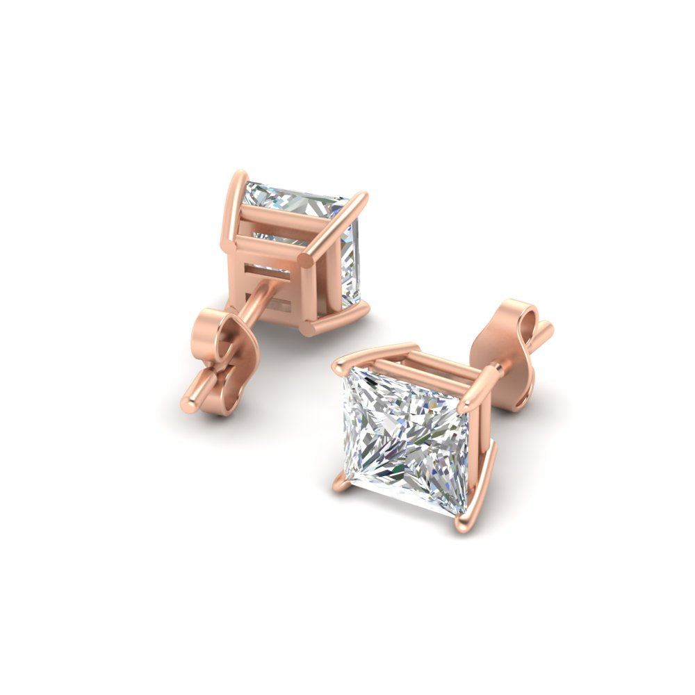 Princess Cut Diamond Stud Earring Fascinating Diamonds