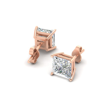 Princess Cut Diamond Stud Earring Fascinating Diamonds