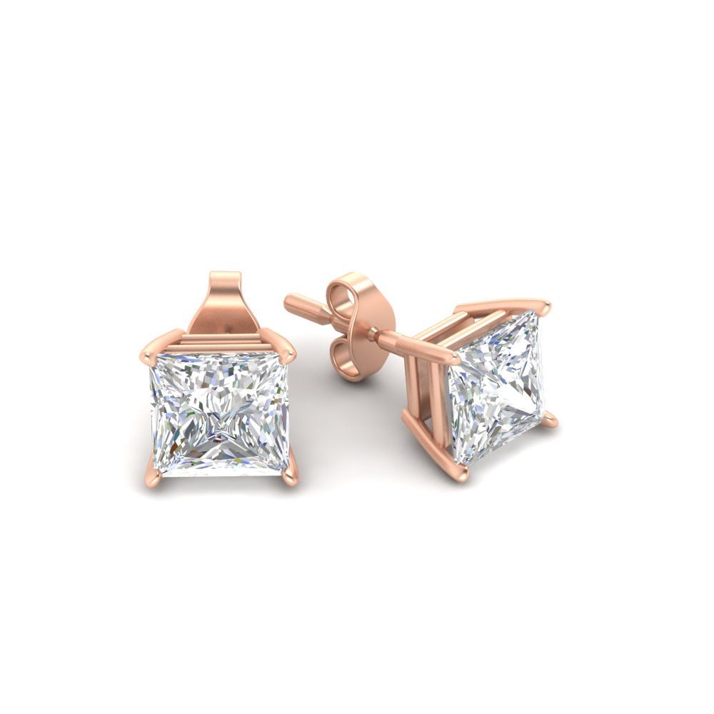 Princess Cut Diamond Stud Earring Fascinating Diamonds