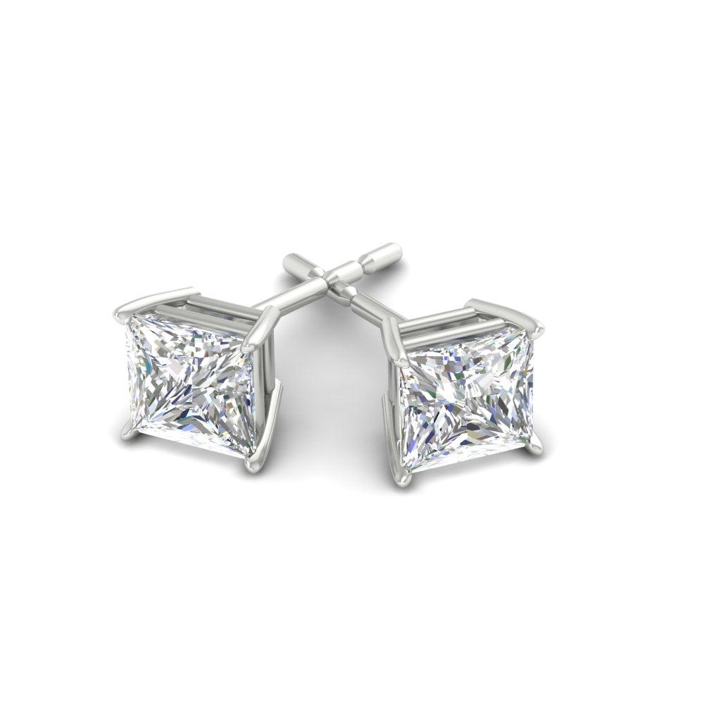 Princess Cut Diamond Stud Earring Fascinating Diamonds