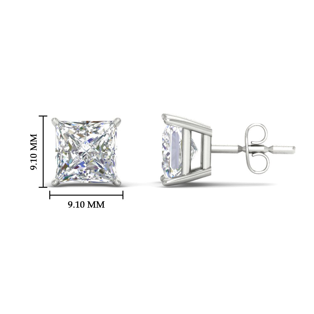 Princess Cut Diamond Stud Earring Fascinating Diamonds