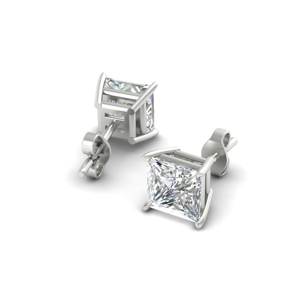 Princess Cut Diamond Stud Earring Fascinating Diamonds