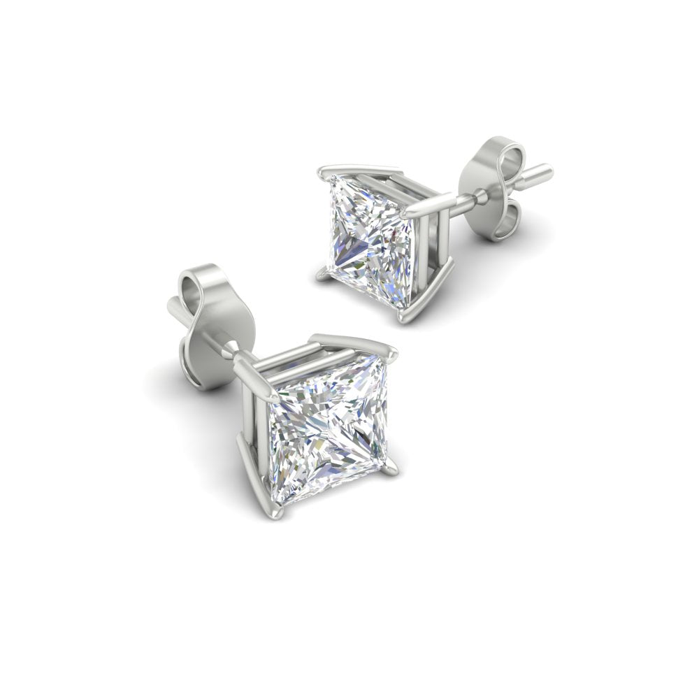 Princess Cut Diamond Stud Earring Fascinating Diamonds