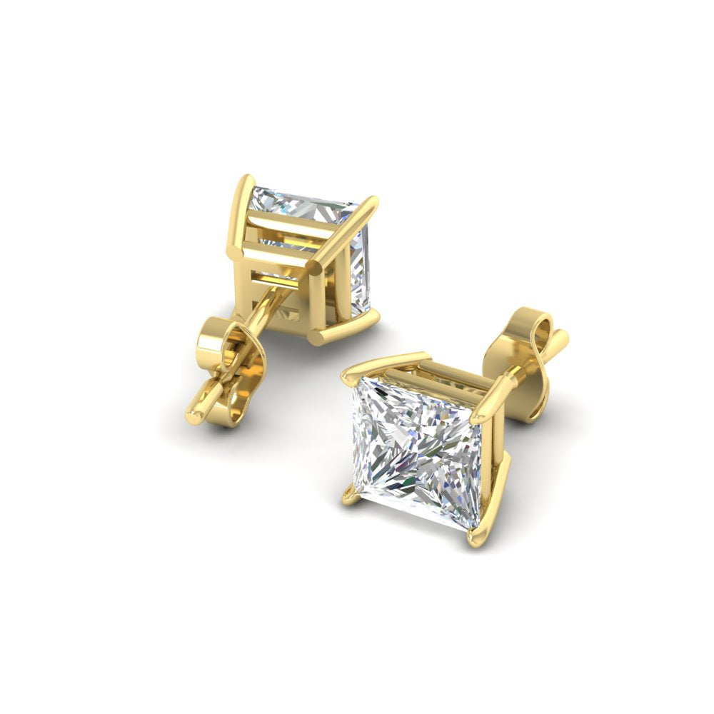 Princess Cut Diamond Stud Earring Fascinating Diamonds