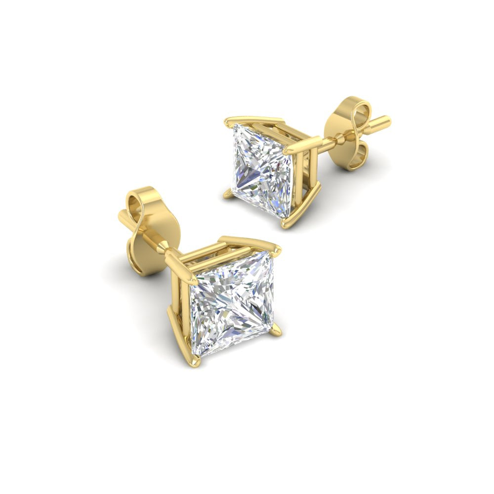 Princess Cut Diamond Stud Earring Fascinating Diamonds