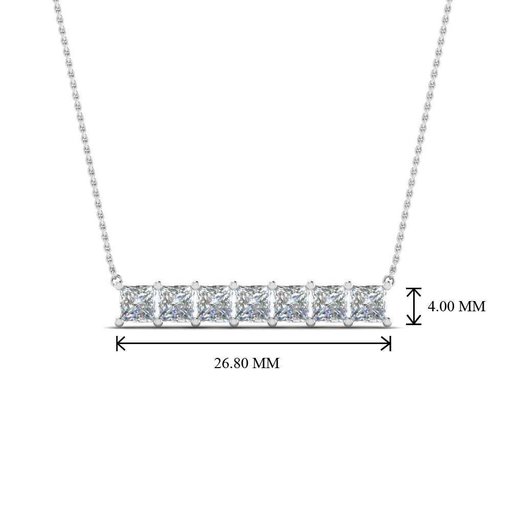 Princess Cut Horizontal Bar Pendant Fascinating Diamonds