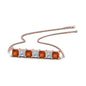 Princess Cut Horizontal Bar Pendant Fascinating Diamonds