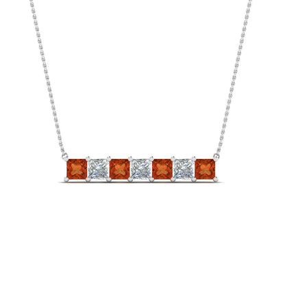 Princess Cut Horizontal Bar Pendant Fascinating Diamonds