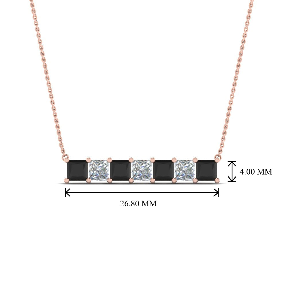 Princess Cut Horizontal Bar Pendant Fascinating Diamonds
