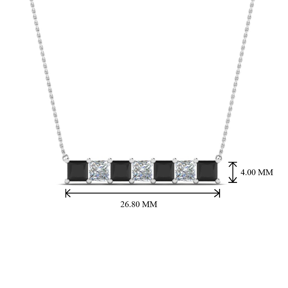 Princess Cut Horizontal Bar Pendant Fascinating Diamonds