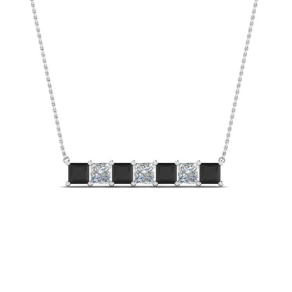 Princess Cut Horizontal Bar Pendant Fascinating Diamonds