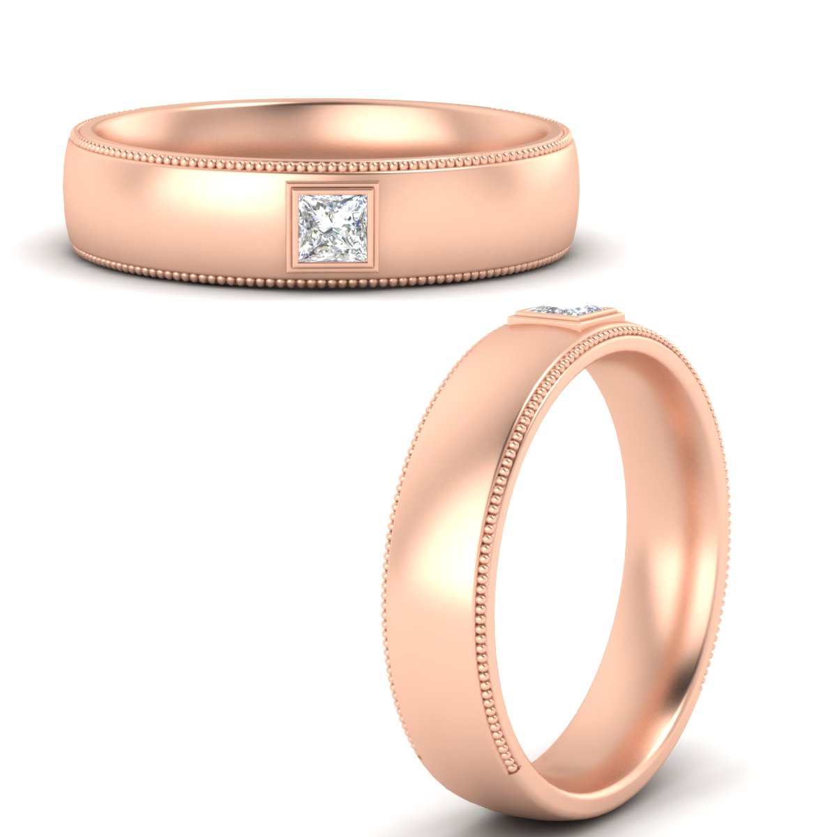 Princess Cut Mens Comfort Fit Promise Ring Fascinating Diamonds