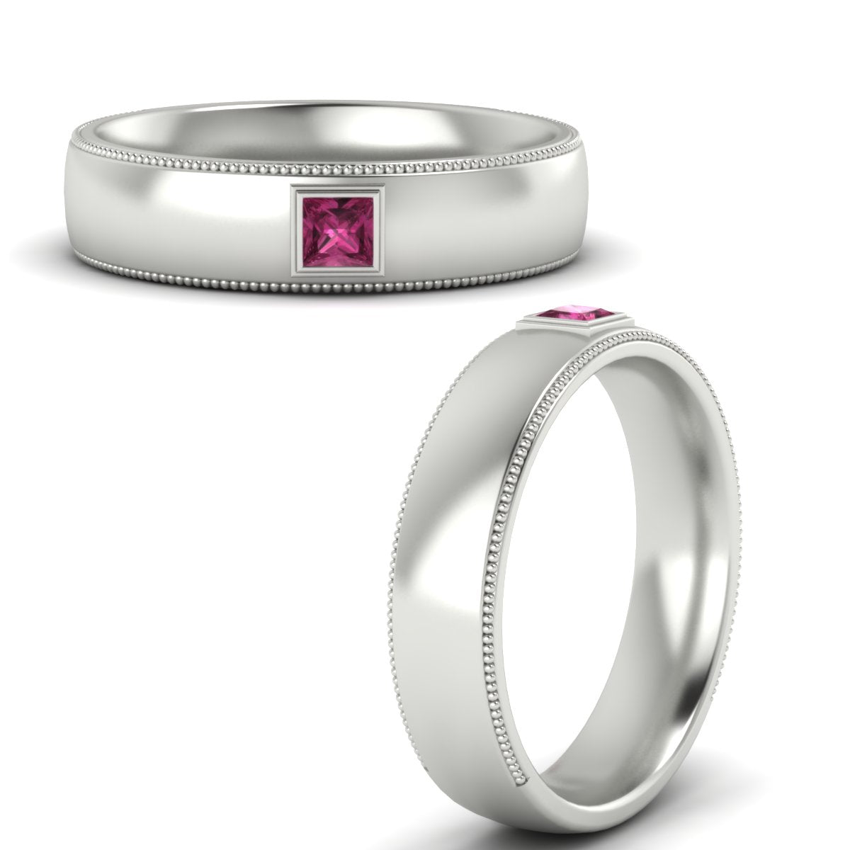Princess Cut Mens Comfort Fit Promise Ring Fascinating Diamonds