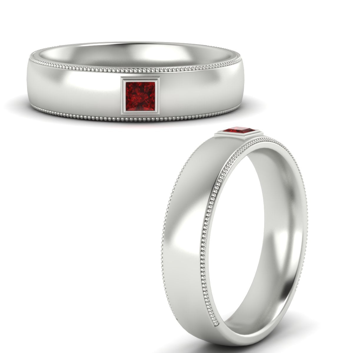 Princess Cut Mens Comfort Fit Promise Ring Fascinating Diamonds