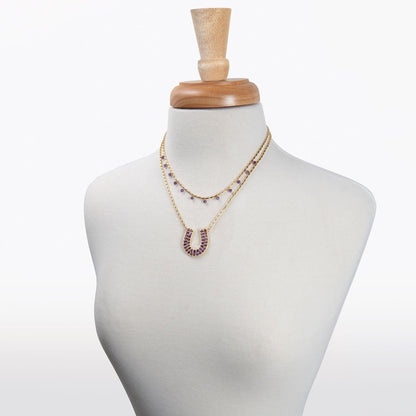 Prism - Amethyst Equestrian Horseshoe Necklace Or Choker Urban-Equestrian