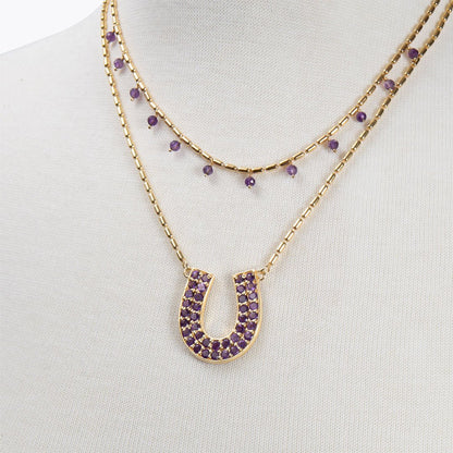Prism - Amethyst Horseshoe Coin Earring Urban-Equestrian