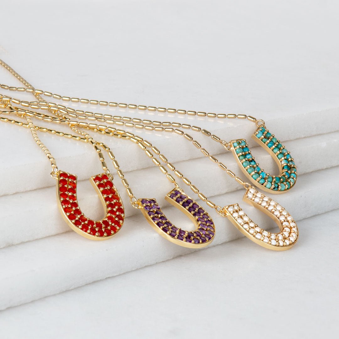 Prism - Amethyst Horseshoe Coin Earring Urban-Equestrian