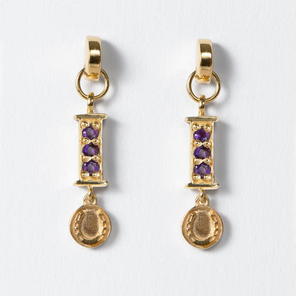 Prism - Amethyst Horseshoe Coin Earring Urban-Equestrian