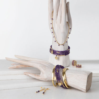 Prism - Amethyst Horseshoe Coin Equestrian Bracelet Urban-Equestrian