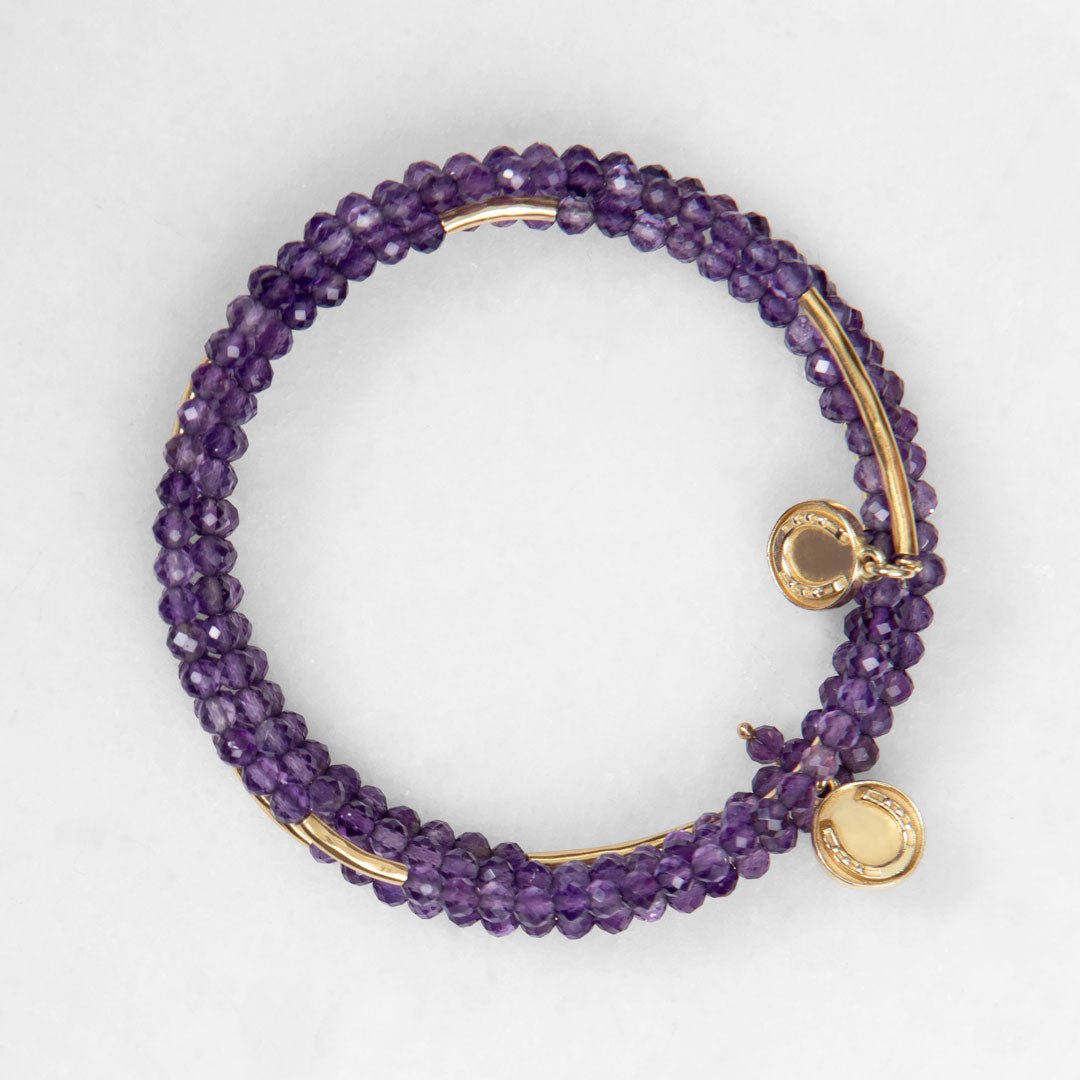 Prism - Amethyst Horseshoe Coin Equestrian Bracelet Urban-Equestrian