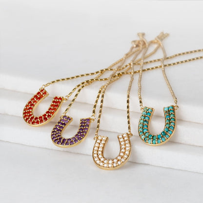 Prism - Amethyst Pave Horseshoe Earring Urban-Equestrian