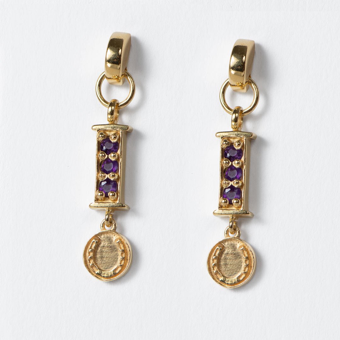 Prism - Amethyst Pave Horseshoe Earring Urban-Equestrian