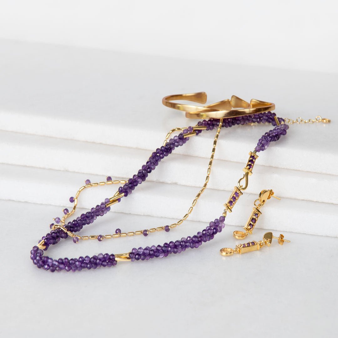 Prism - Amethyst Pave Horseshoe Earring Urban-Equestrian