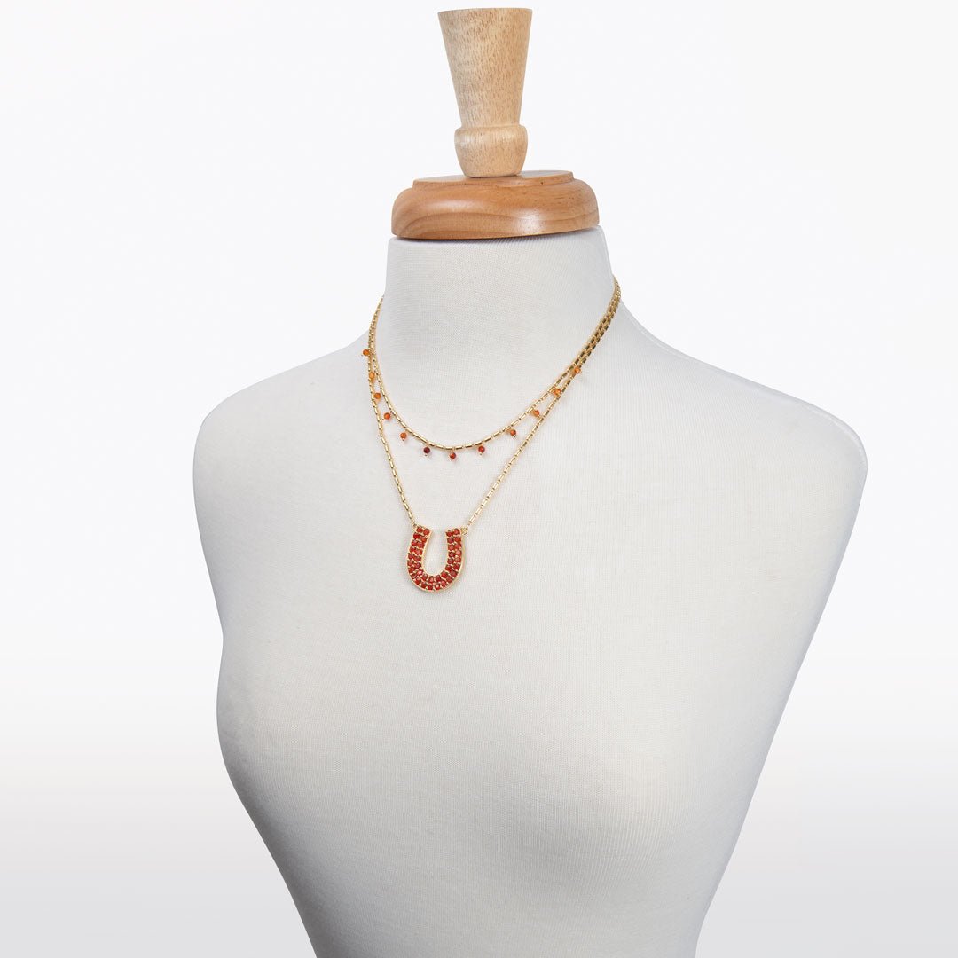 Prism - Carnelian Equestrian Horseshoe Necklace Or Choker Urban-Equestrian