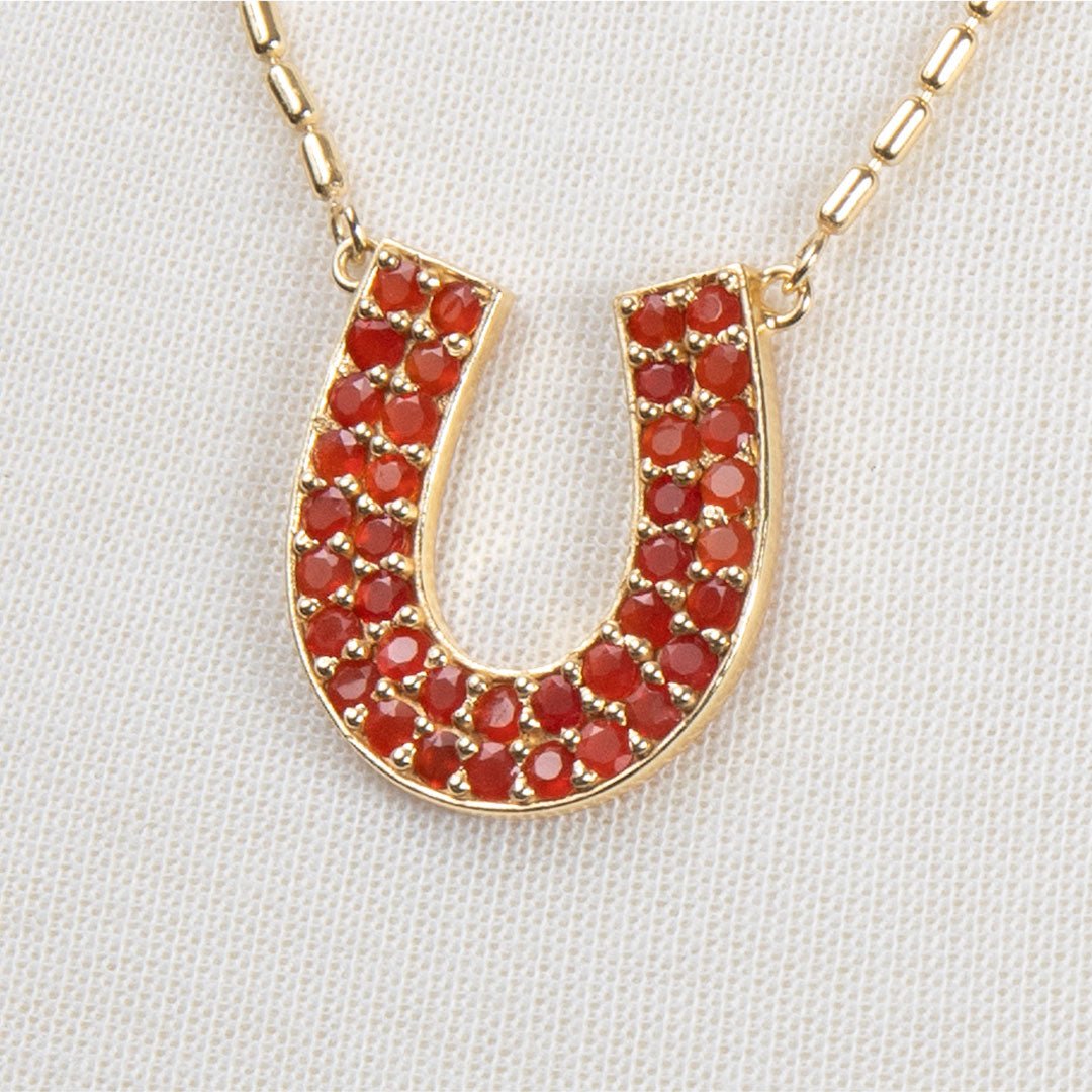 Prism - Carnelian Equestrian Horseshoe Necklace Or Choker Urban-Equestrian