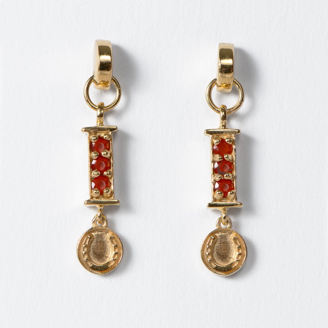 Prism - Carnelian Horseshoe Coin Earring Urban-Equestrian