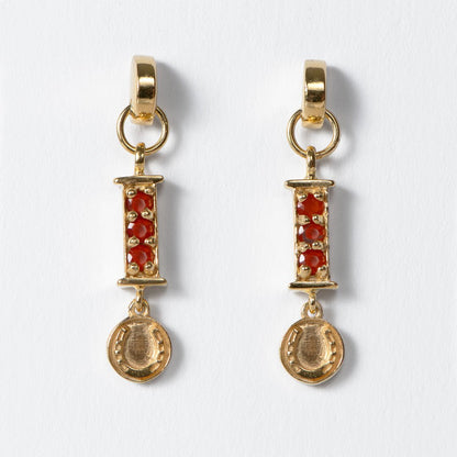 Prism - Carnelian Horseshoe Coin Earring Urban-Equestrian