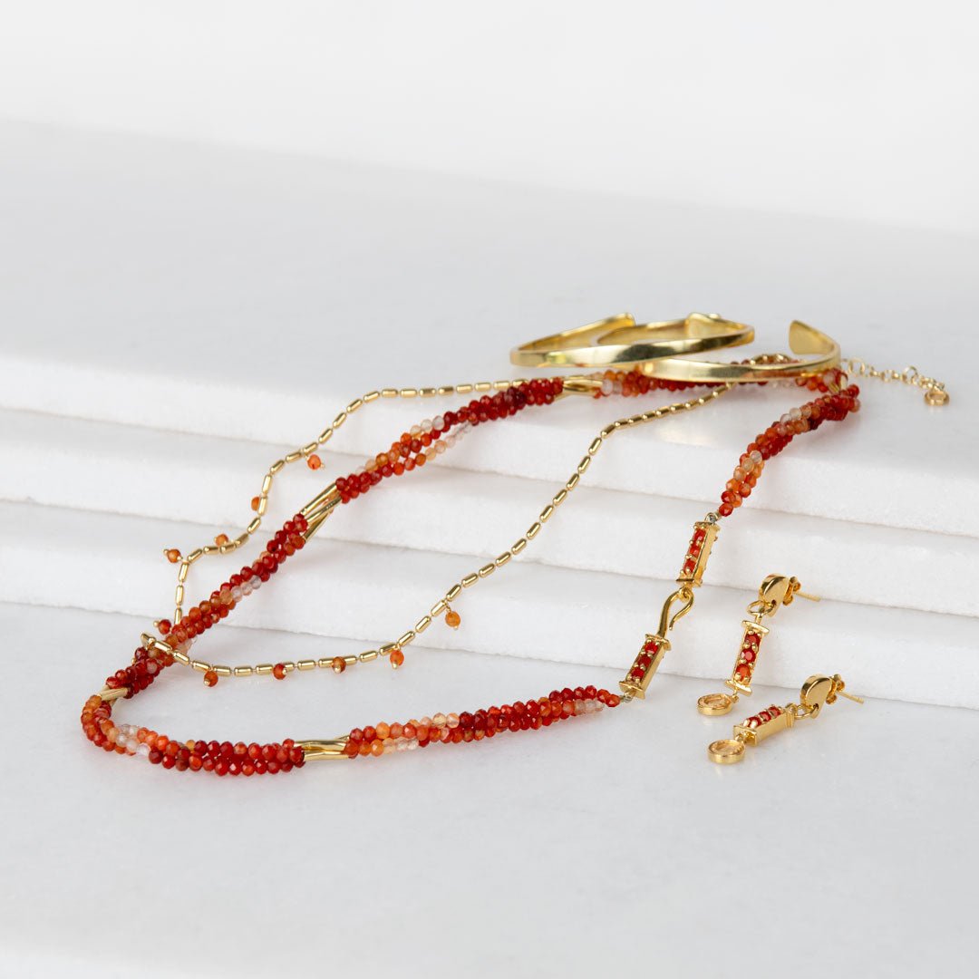 Prism - Carnelian Horseshoe Coin Equestrian Bracelet Urban-Equestrian