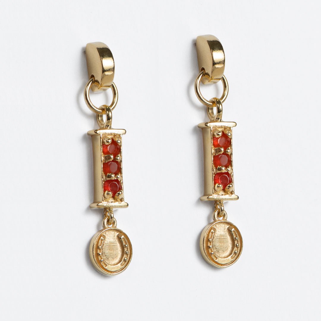 Prism - Carnelian Pave Horseshoe Earring Urban-Equestrian