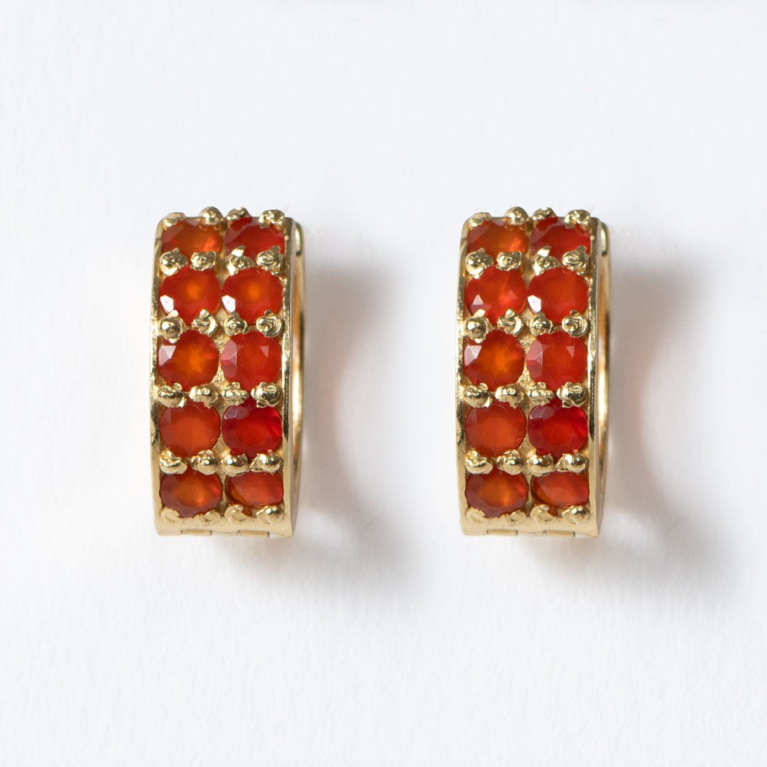 Prism - Carnelian Pave Horseshoe Earring Urban-Equestrian