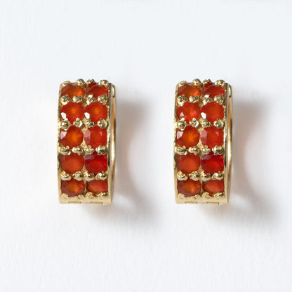 Prism - Carnelian Pave Horseshoe Earring Urban-Equestrian