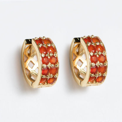 Prism - Carnelian Pave Horseshoe Earring Urban-Equestrian