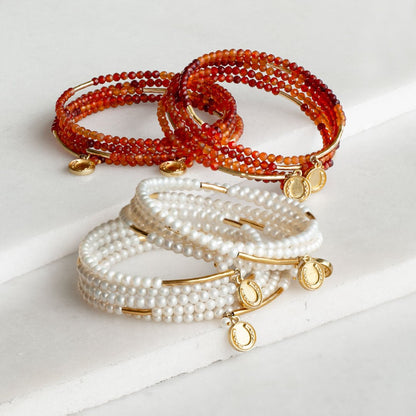 Prism - Carnelian Pave Horseshoe Earring Urban-Equestrian