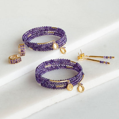 Prism - Linea Amethyst Equestrian Earring Urban-Equestrian