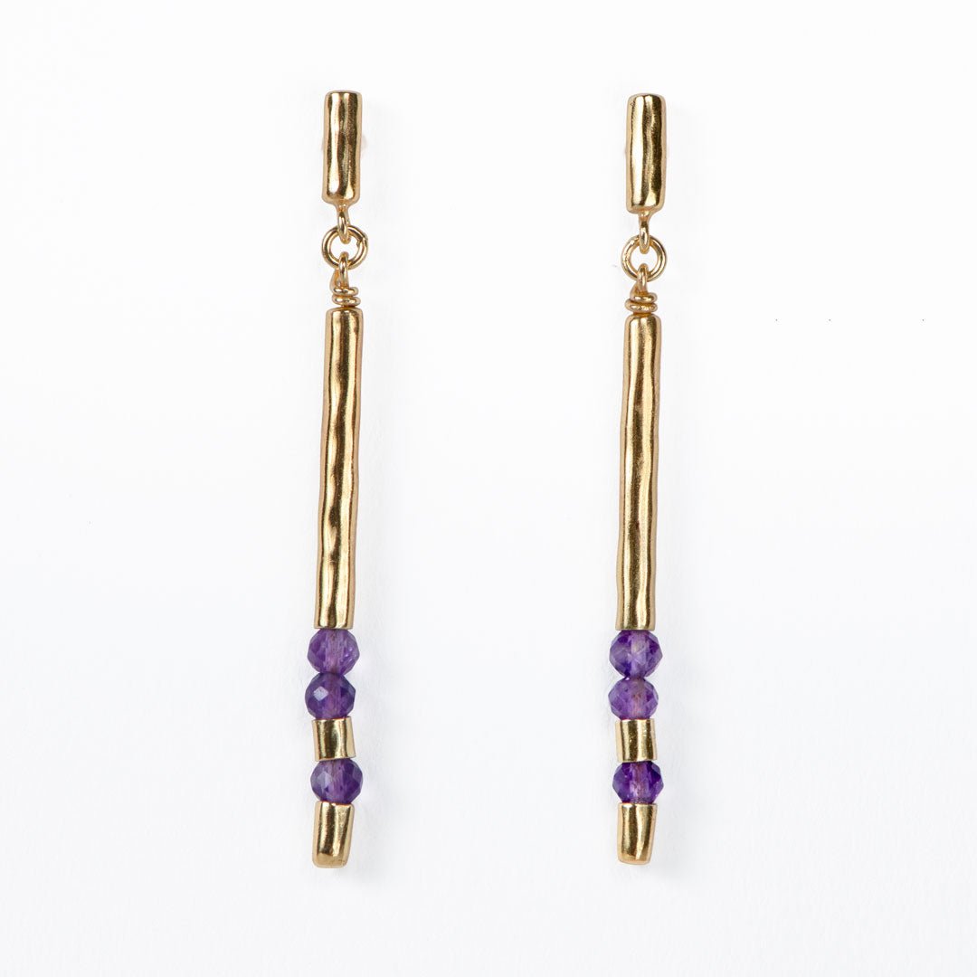 Prism - Linea Amethyst Equestrian Earring Urban-Equestrian