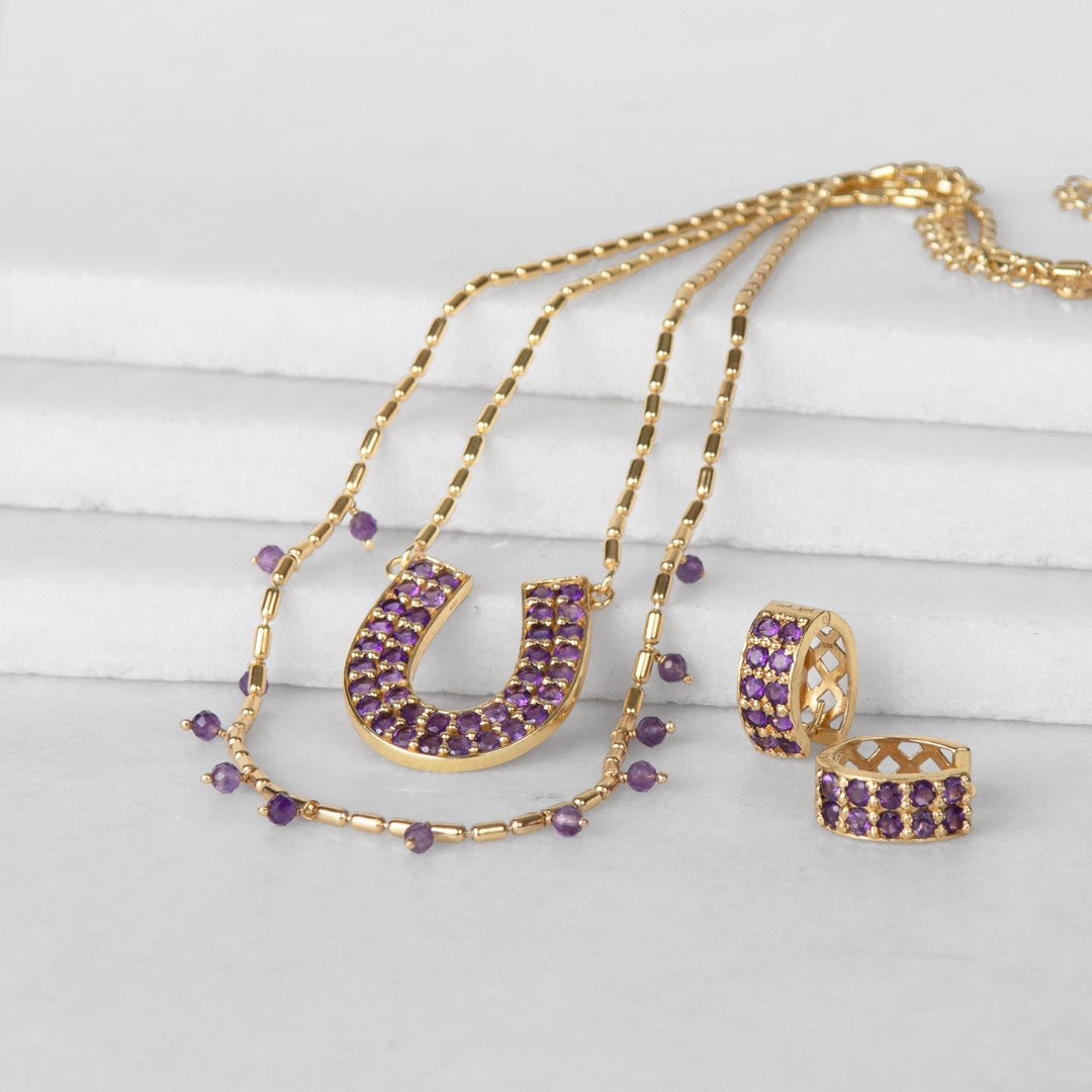 Prism - Linea Amethyst Equestrian Earring Urban-Equestrian