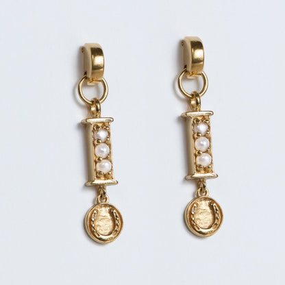 Prism - Pearl Horseshoe Coin Earring Urban-Equestrian