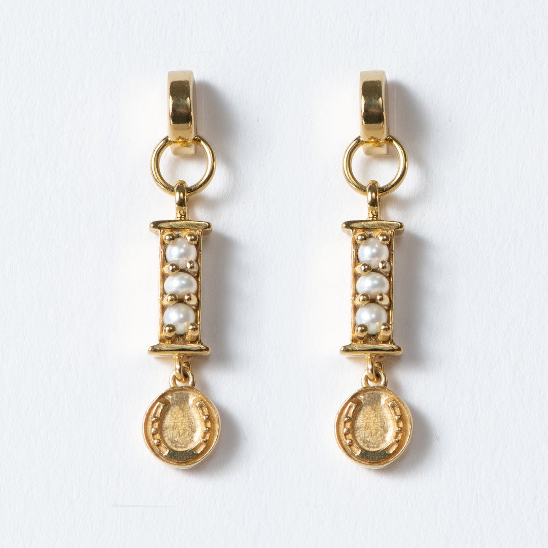 Prism - Pearl Horseshoe Coin Earring Urban-Equestrian