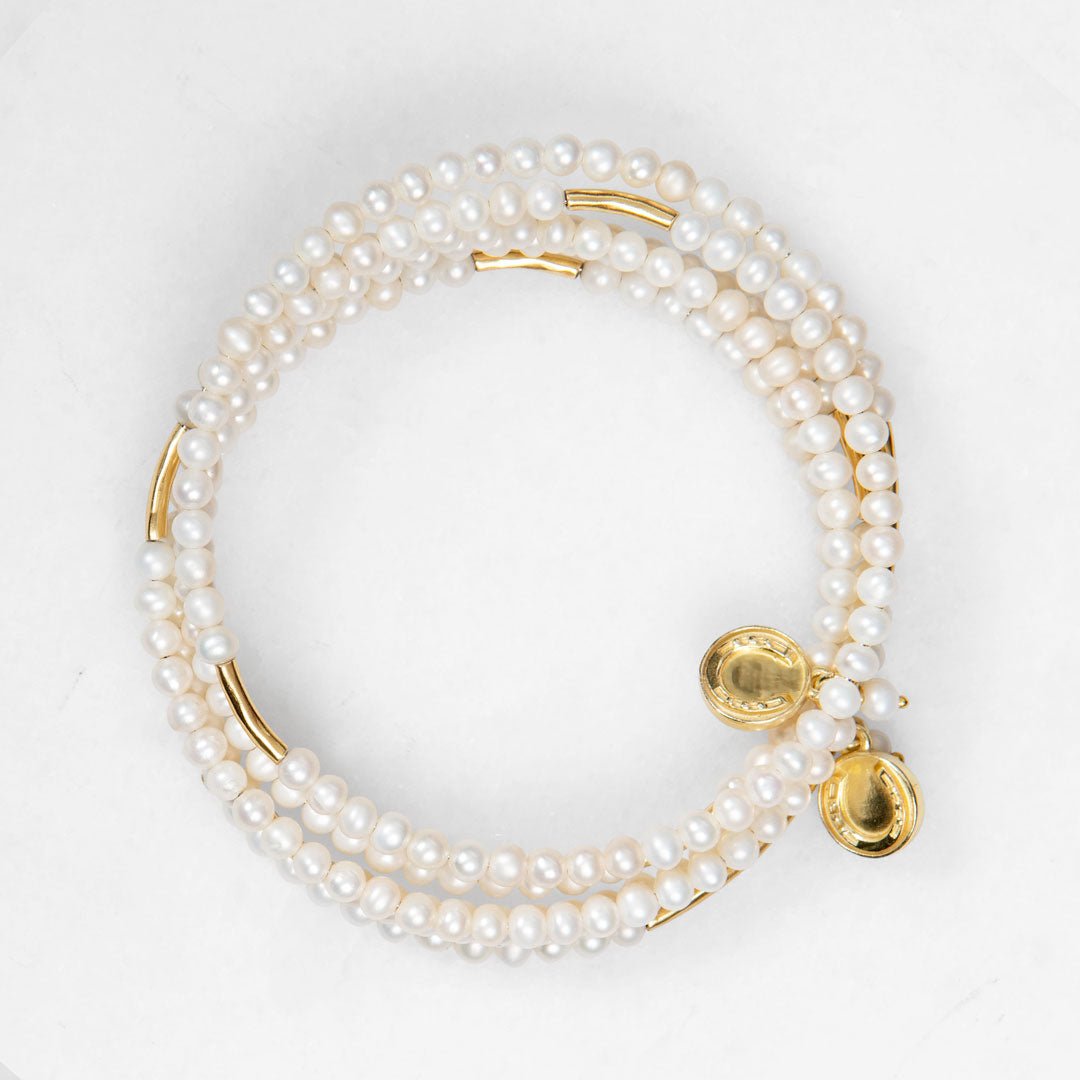 Prism - Pearl Horseshoe Coin Equestrian Bracelet Urban-Equestrian